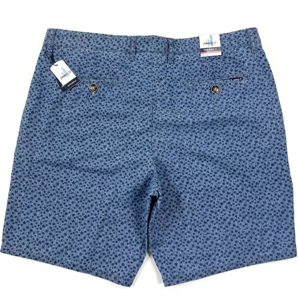 Johnnie-O Val 8" Chambray Shorts Mens Size‎ 34 Blue Palm Tree Print 100% Cotton - Picture 4 of 10